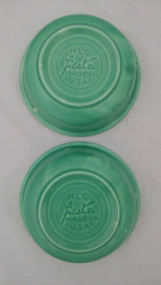 Vintage  Fiesta® Pottery - 2 Small Green Fruit Bowls 2