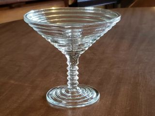 Vintage Anchor Hocking Clear Manhattan Depression Glass Martini Glass Compote
