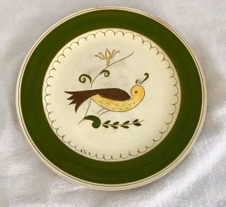 Stangl Pottery " Single Bird " Serving Plate 1942 Lunning 12 1/2” Handpainted Rare