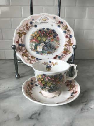 Royal Doulton Brambly Hedge Autumn 3 Piece Set Cup Saucer Plate