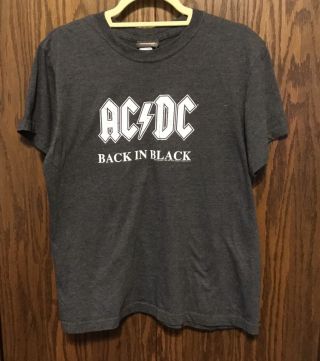 Ac/dc T - Shirt Back In Black 1980 North American Tour Size Xl