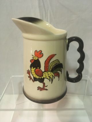 Metlox Poppytrail California Provincial Green Rooster 24oz Pitcher Vintage