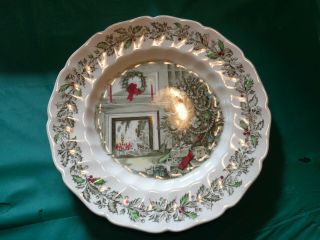 Vintage Johnson Bros " Merry Christmas " 10 - 3/4 " Dinner Plate Or Serving Platter