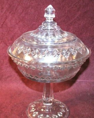 Eapg Covered Compote - Home Pattern - Mckee & Bros.  Ca 1890 