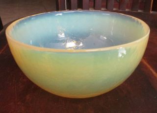 Classic Yalos Casa Murano Glass Opalescent Yellow Bowl