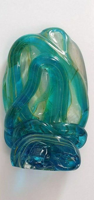 Malta - Mdina - Signed Art Glass Sculpture - Blue,  Green - As Seen