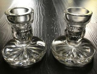 Marked Waterford Crystal Candle Candlestick Holders Heavy