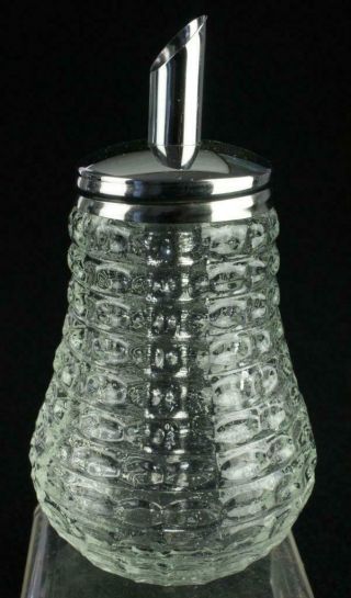 Vintage Pressed Glass Sugar Shaker,  Dispenser,  Sifter Stainless Steel Spout Gg47