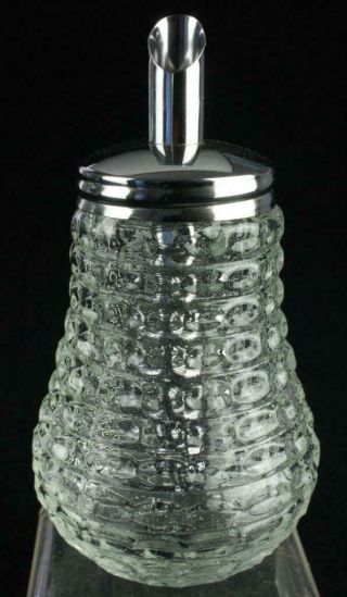 Vintage Pressed Glass Sugar Shaker,  Dispenser,  Sifter Stainless Steel Spout GG47 4