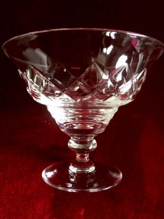 Vintage Crystal Martini Glasses Ice Cream Bowls Diamond Cut 24 Pbo Crystal