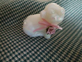 Fenton Pig Pearly Sentiments Opaline Glass Pearlized Finish Porcelain Rose