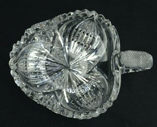 American Brilliant Period Cut Glass Nappy Handle Abp Hobstar Zipper Cut Pattern