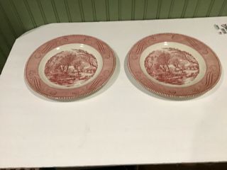 2 - Currier & Ives " The Old Grist Mill " 10 " Plates
