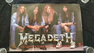 Megadeth " Countdown To Extinction " Rare 1992 Capitol Records Promo Poster 36x24