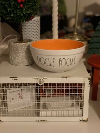 Rae Dunn Artisan Small Halloween Bowl “hocus Pocus” White And Orange