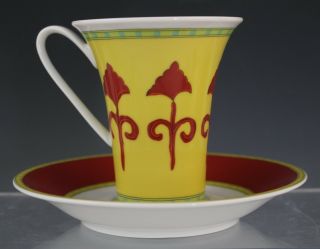 Pair Vintage Rosenthal Studio Line Bokhara Porcelain Espresso Cup & Saucer Set 2