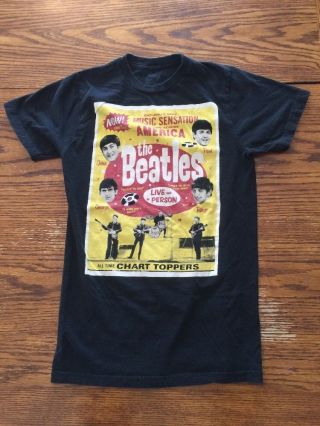 The Beatles Womens Small Black Tee Shirt
