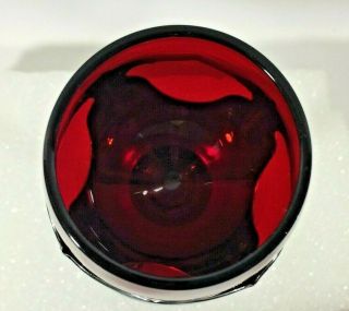 Vintage Farber Metal Chrome Plate Cocktail Stem with Red Glass Insert 5.  75 