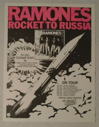 Ramones Promo Poster Rocket To Russia Tour Ad Rerelease 2018