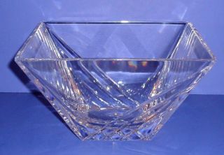 Rare Arnolfo Di Cambio 8 " Square Bowl Cut Crystal Vtg Signed Italian Art Glass