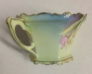 RS Prussia Porcelain Tea Cup Floral Six Sided With Gold Trim 8