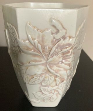 Vintage Red Wing Pottery Hexagon Vase