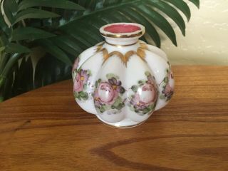 Vintage Fenton Charleton Floral Roses Melon Porcelain Vase