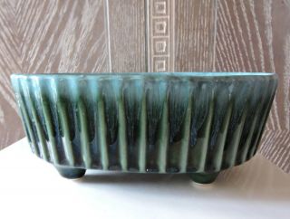Vintage Hull Teal Usa F39 Oval Planter Ombre 