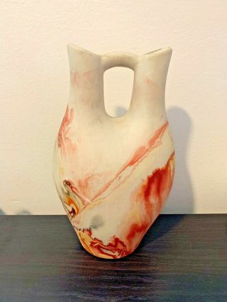 NEMADJI Pottery USA Gorgeous Swirls - Wedding Art Pottery Vase 10.  5” - SIGNED 2