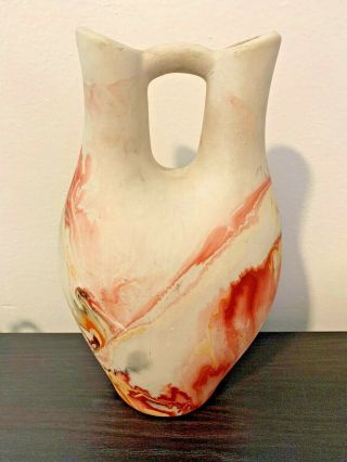 NEMADJI Pottery USA Gorgeous Swirls - Wedding Art Pottery Vase 10.  5” - SIGNED 8
