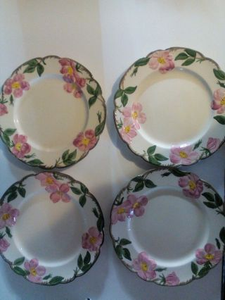 Set Of 4 Matching Vintage Franciscan Desert Rose Dinner Plates