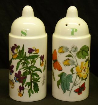 Portmeirion Botanic Garden Salt & Pepper Shaker Set Floral W Butterflies England