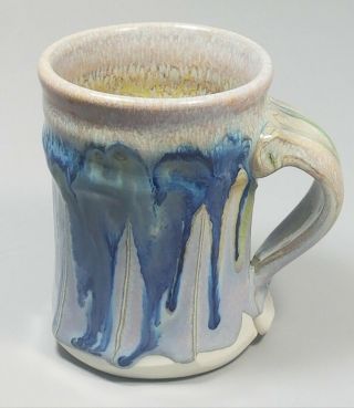 Phil Mayhew Beersheba Hand Thrown Studio Pottery Mug Blue Glaze Artist Signed