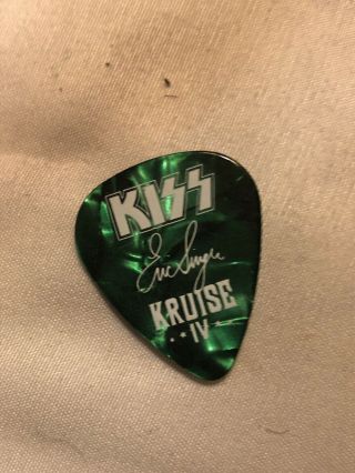 KISS Kruise IV 4 Guitar Pick - Green Eric Singer Signed Autograph Pearl Drums 2