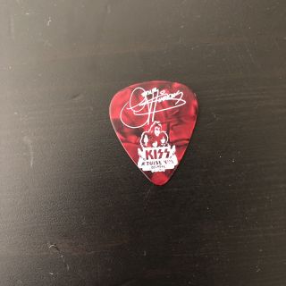 KISS Kruise IV 4 Guitar Pick - Green Eric Singer Signed Autograph Pearl Drums 5
