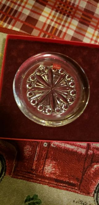 Exquisite Baccarat Crystal Wine Bottle Coaster Dish Trivet Plate