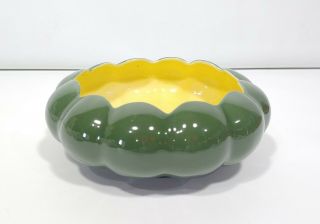 Vintage Red Wing 278 Usa Pottery Green Yellow Inside Vase Bowl Planter