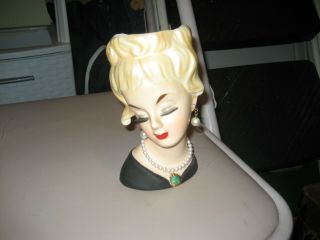 Lady Head Vase.  Inarco,  E - 2254,  5.  5 Inches High,  Take A Look,