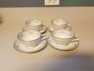 5 Noritake Glenwood 5770 Rose Vintage China Tea Cup & Saucer Japan 181393