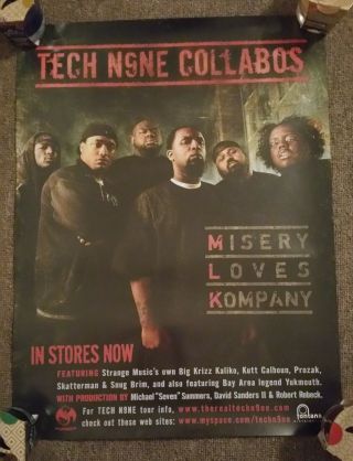 Strange Music Tech N9ne Misery Loves Kompany 18x24 Poster Never Displayed