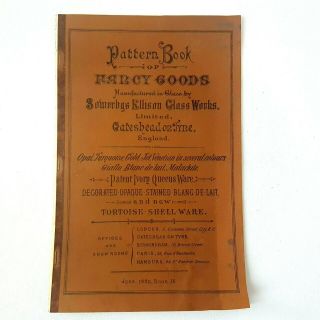 Vintage Pattern Book Fancy Goods Sowerby Glassware Pattern Book 1882 A4 Size
