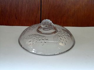 Antique Eapg Mckee Barberry Clear Glass Lid Only Small 5 13/16 " Diameter C1880