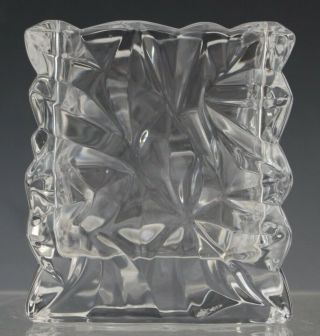 Vintage Signed Rosenthal Studio Line Crystal Paper Bag Glass Vase Votive