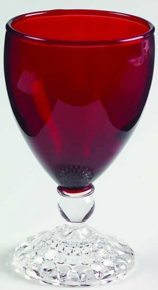 Anchor Hocking Bubble Foot Ruby Juice Wine Glass 2296421