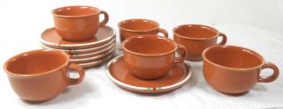 Vintage Set Of 6 Coffee Tea Cup & Saucer Dansk Mesa Terracotta Japan Danish