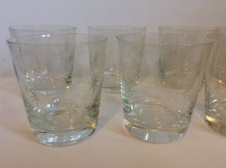 11 Vintage Mid Century Quartet Atomic Stardust Glasses 3 1/2 Inch 2
