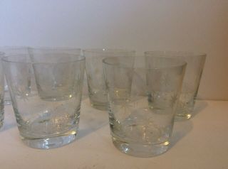 11 Vintage Mid Century Quartet Atomic Stardust Glasses 3 1/2 Inch 4