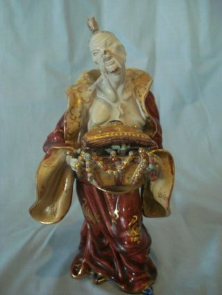 Vintage Italian Eugenio Pattarino Ceramic Pottery Figurine Chinese Man Jewelry