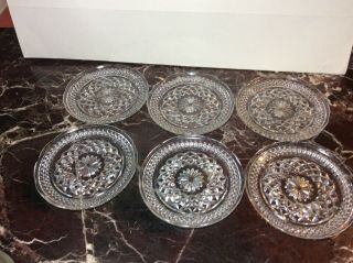 Vintage Wexford Diamond Cut Set Of 6 Dessert Plates