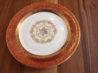 Hermitage China Co Made In U.  S.  A.  Warranted 22 Karat Gold Union Made Plate